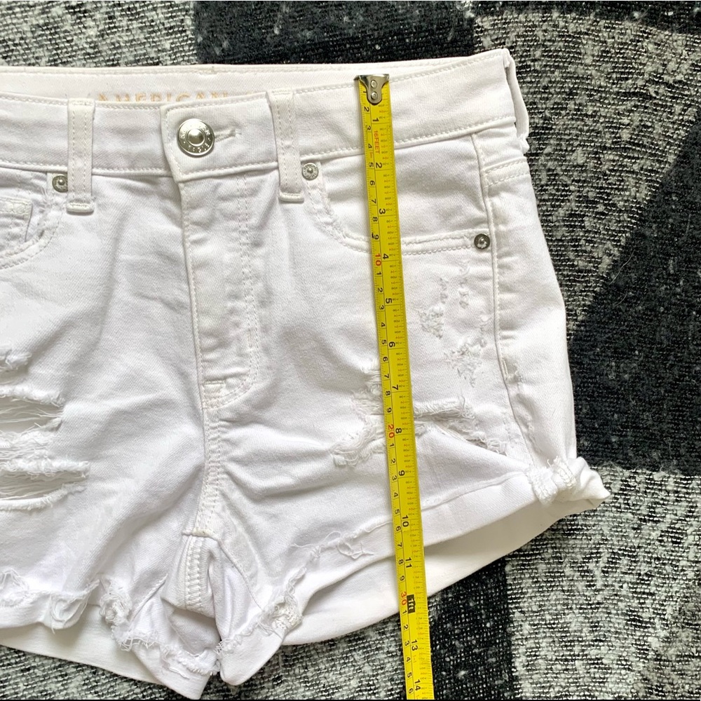 American Eagle High Waisted White Jean Shorts - Picture 5 of 10